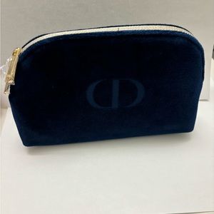 Dior midnight blue velvet pouch new